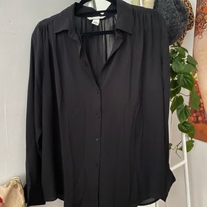 NWOT H&M Black loose-fit shirt